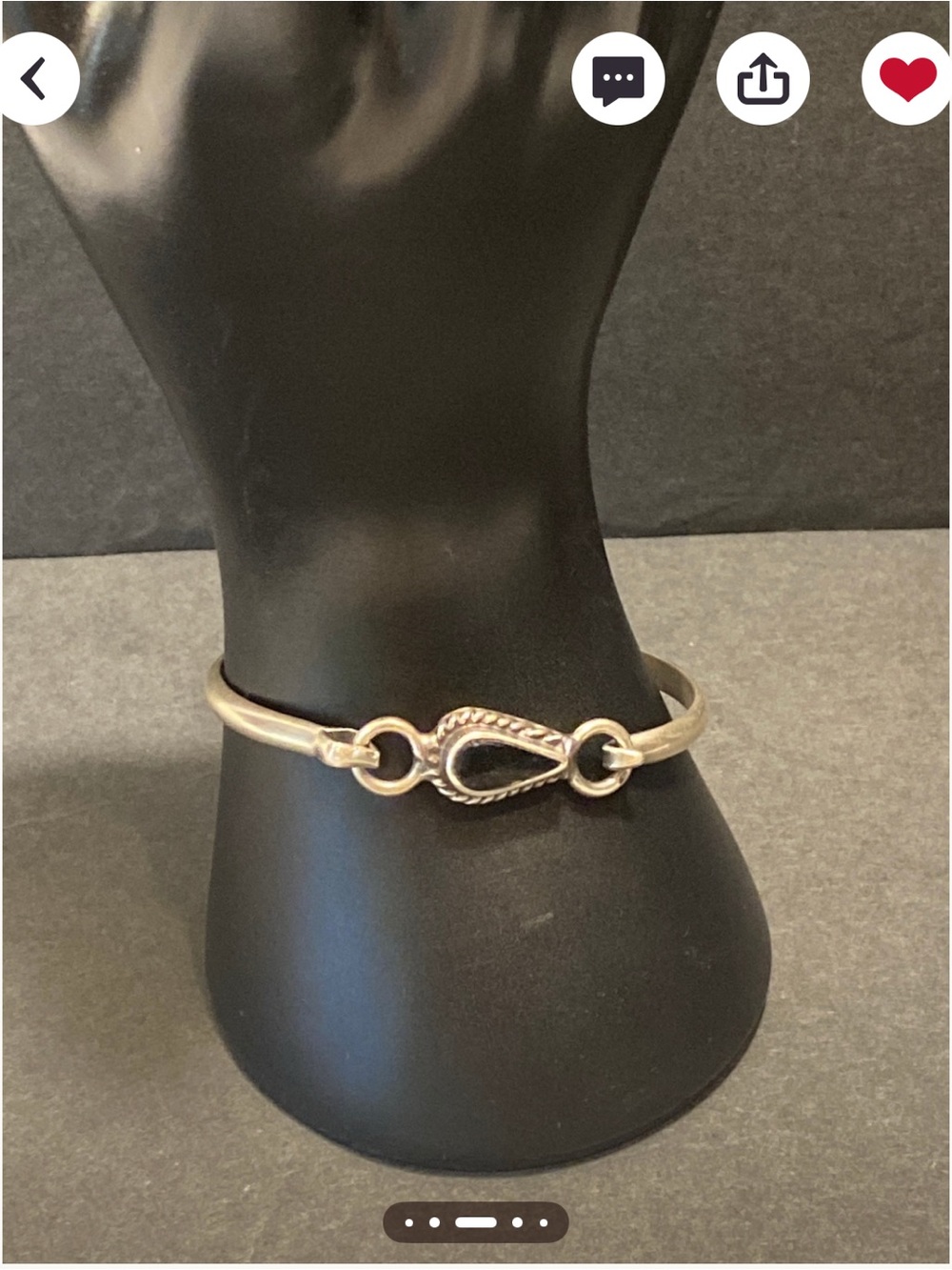 Vintage 925 Mexican sterling silver bangle 8”
